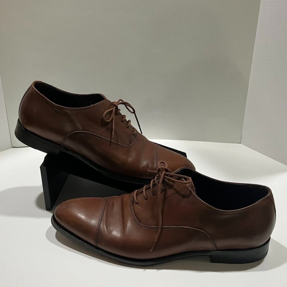 To Boot New York Nico Calfskin Leather Cap Toe Oxford Burnished Brown Men’s 9.5M